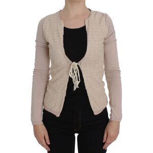 PINK MEMORIES Lace Cardigan Long Sleeves Tie Front Women Pink Sweaters